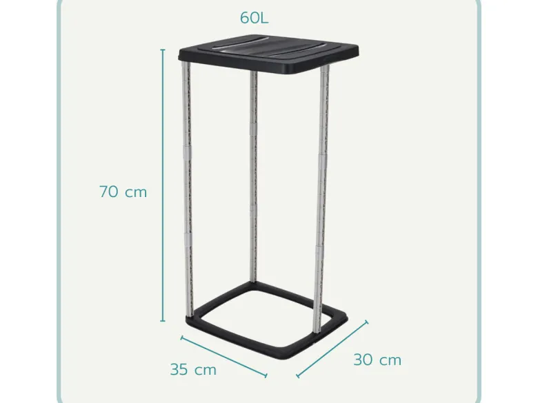 Nordix Vuilniszakhouder 60 liter - Zwart