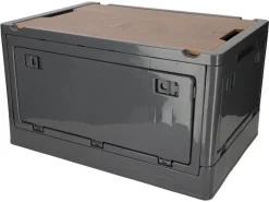 Norlander opvouwbaar krat met houten deksel - Anthracite
