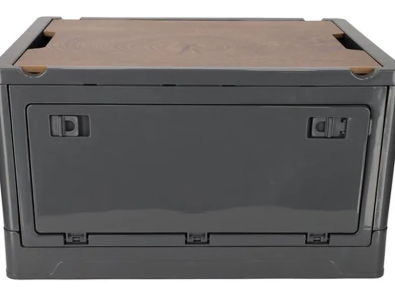 Norlander opvouwbaar krat met houten deksel - Anthracite