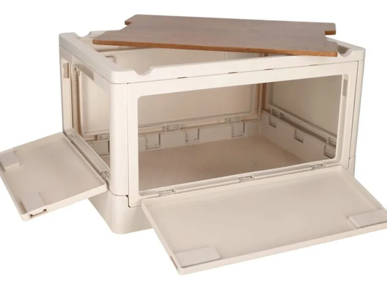 Norlander opvouwbaar krat met houten deksel - Off White