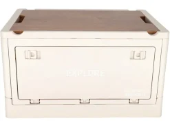 Norlander opvouwbaar krat met houten deksel - Off White