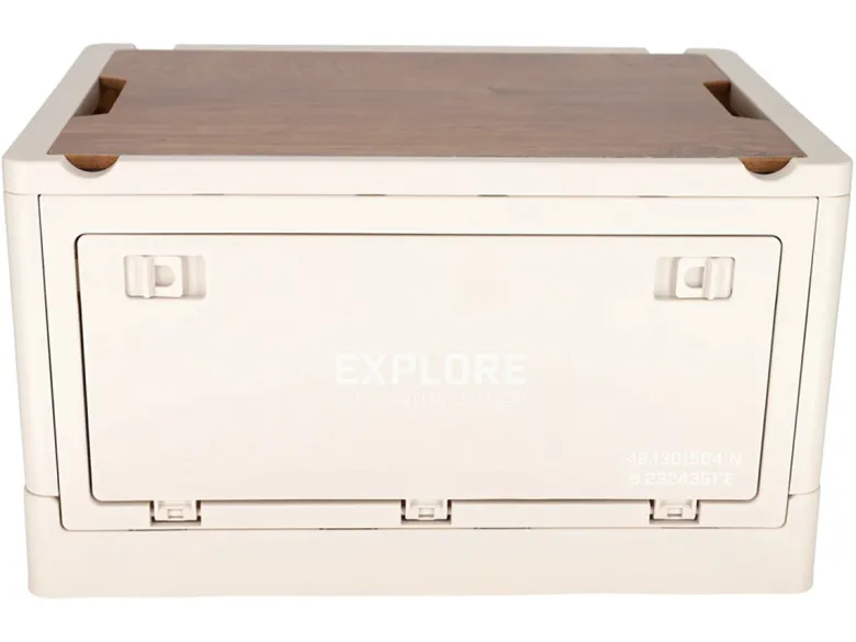 Norlander opvouwbaar krat met houten deksel - Off White