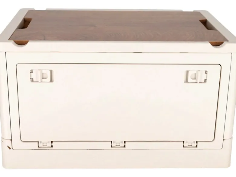 Norlander opvouwbaar krat met houten deksel - Off White