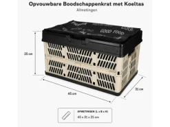 Norländer Boodschappenkrat met Koeltas - Beige