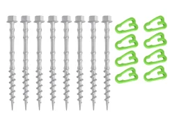 Obelink Alphagrip alu schroefharingen met haringclips 20 cm - set van 8