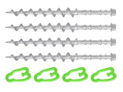 Obelink Alphagrip alu schroefharingen met haringclips 31 cm - set van 4