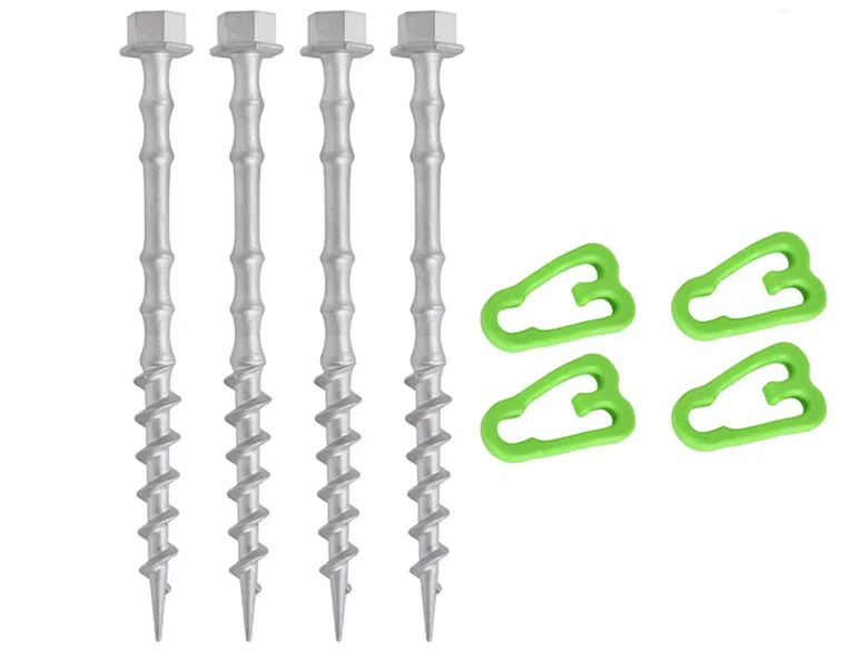 Obelink Alphagrip alu schroefharingen met haringclips 20 cm - set van 4