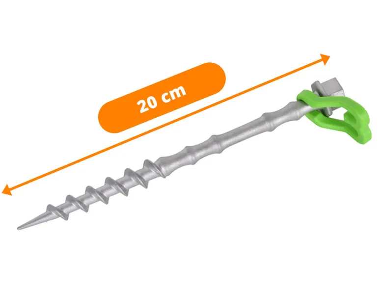 Obelink Alphagrip alu schroefharingen met haringclips 20 cm - set van 4