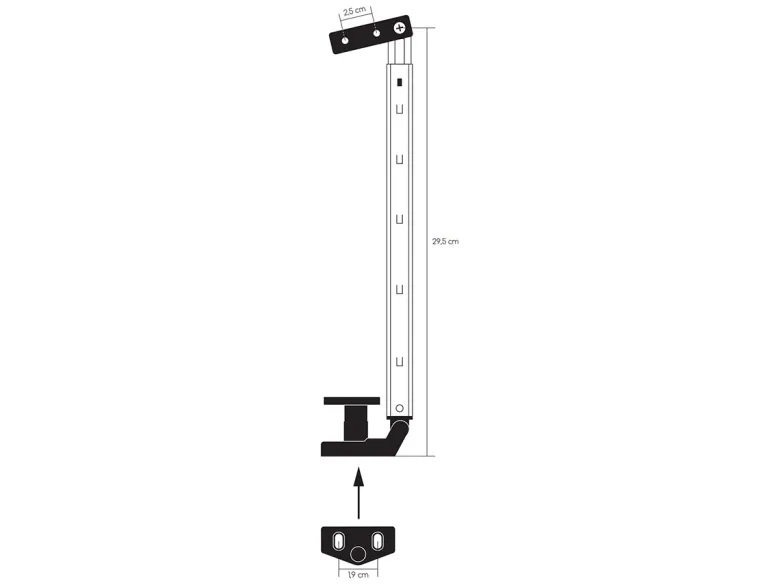 Obelink 28 cm schroefbevestiging en kliksysteem raamuitzetter - rechts