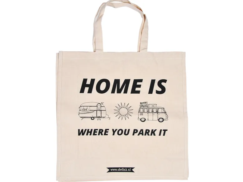 Obelink Home is where you park it canvas tas