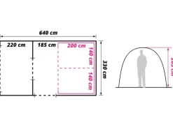 Obelink Hudson 4 Poly Easy Air CoolDark tunneltent