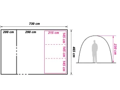 Obelink Hudson 6 Poly Easy Air CoolDark tunneltent