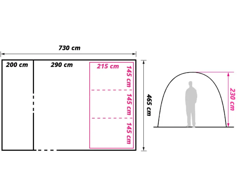 Obelink Hudson 6 Poly Easy Air CoolDark tunneltent
