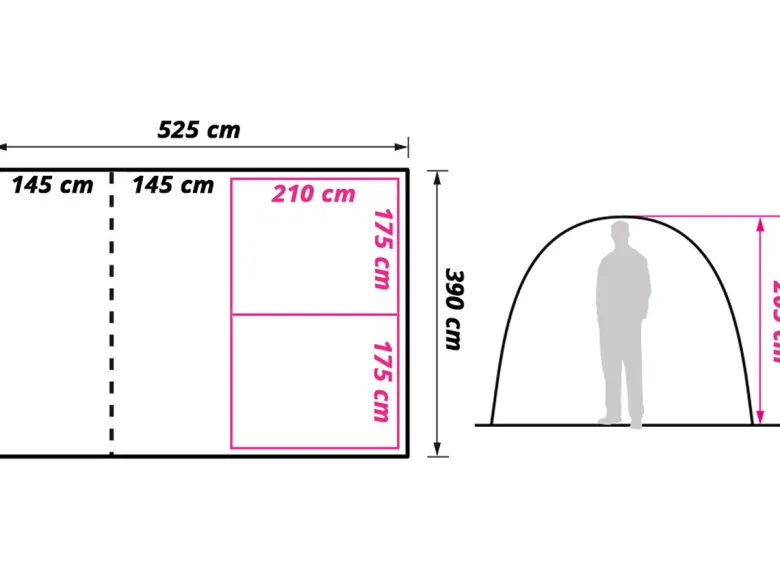 Obelink Lugano 6 Plus tunneltent - Green