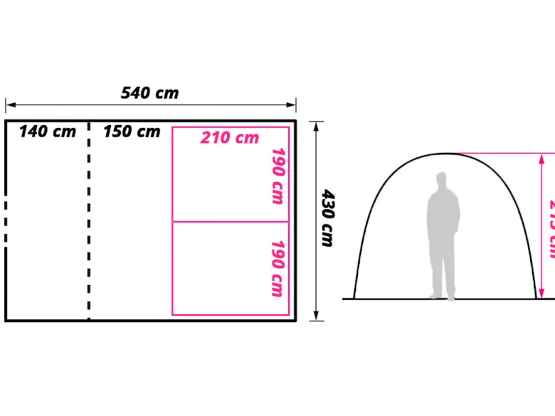 Obelink Lugano 6 XL Excellent CoolDark tunneltent