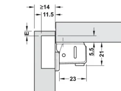 Obelink metalen Häfele kast scharnieren (2x stuks) - chrome