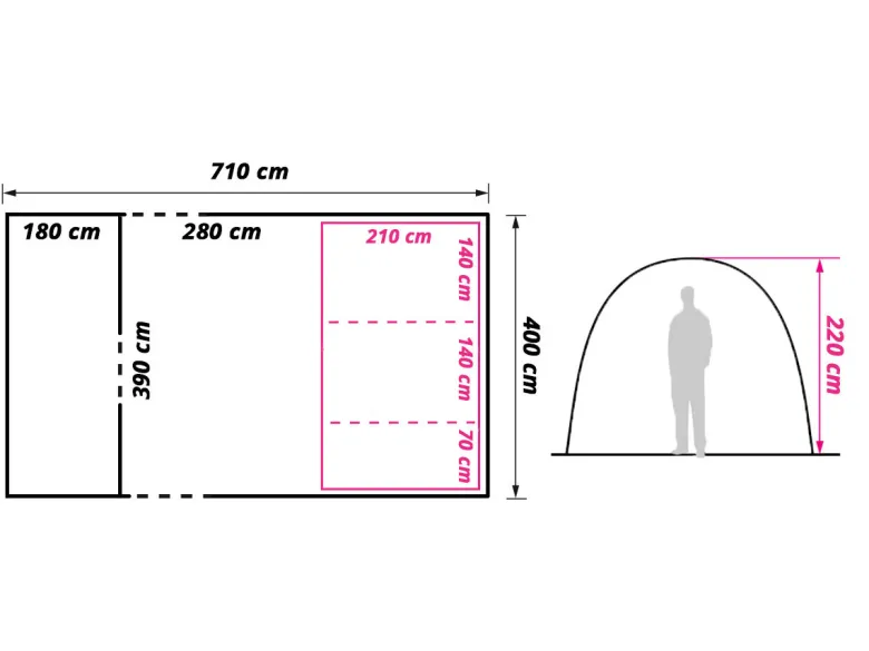 Obelink Miami 5 TC Easy Air opblaasbare tunneltent
