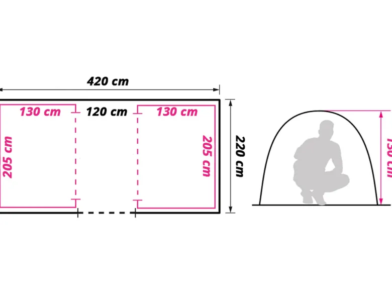 Obelink Napels 4 Poly Vis-à-Vis tunneltent