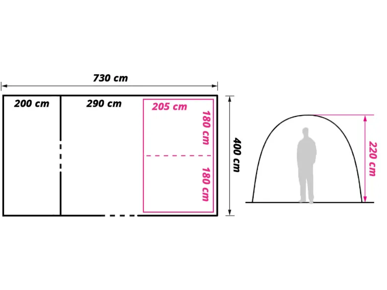Obelink Portico 6 Easy Air tunneltent