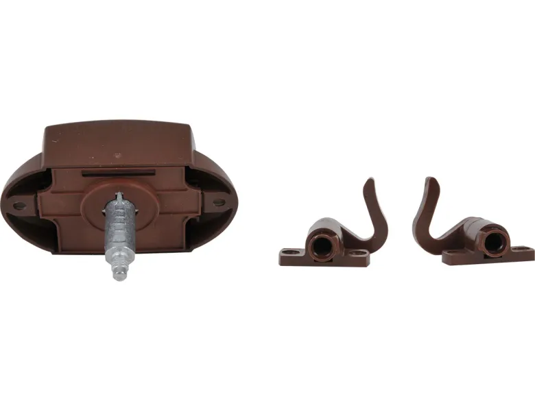Obelink spanjolet drukknopslot met sluithaken - brown