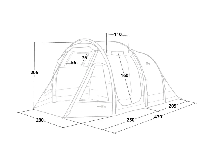 Obelink Summer 4 Easy Air opblaasbare tunneltent