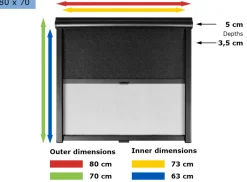 Obelink Velum combirollo black - 80 x 70 cm