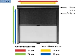Obelink Velum combirollo black - 75 x 70 cm