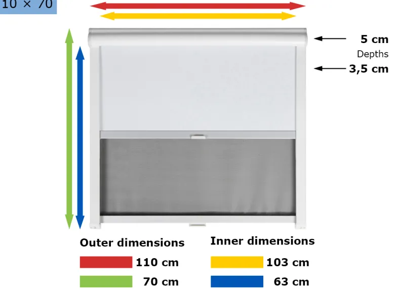 Obelink Velum combirollo grey - 110 x 70 cm