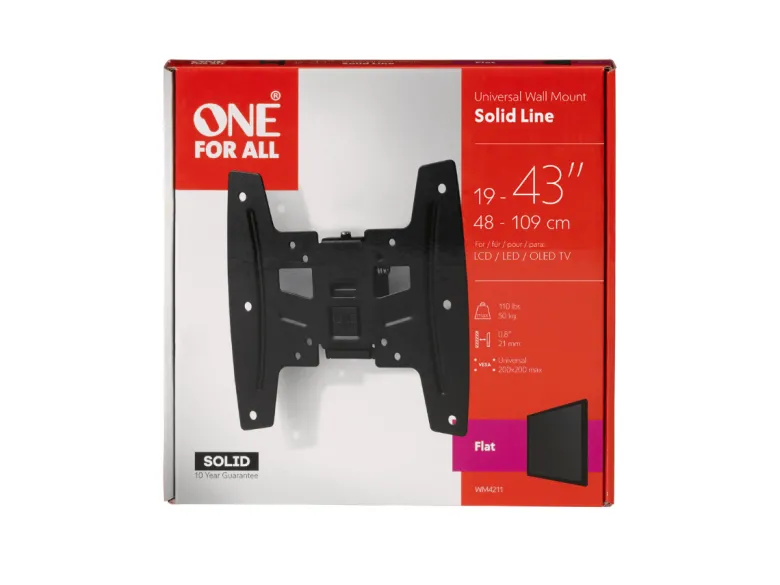 One For All Solid Flat TV Beugel - 19 tot 43 inch