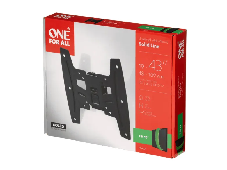 One For All Solid Tilt 15° TV Beugel - 19 tot 43 inch