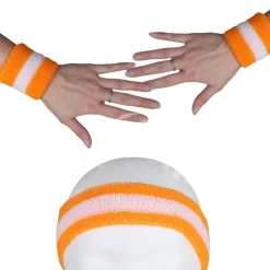 Orange85 Stripe zweetbanden set - Orange