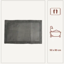 Orange85 50 x 80 cm polyester badmat - Grey