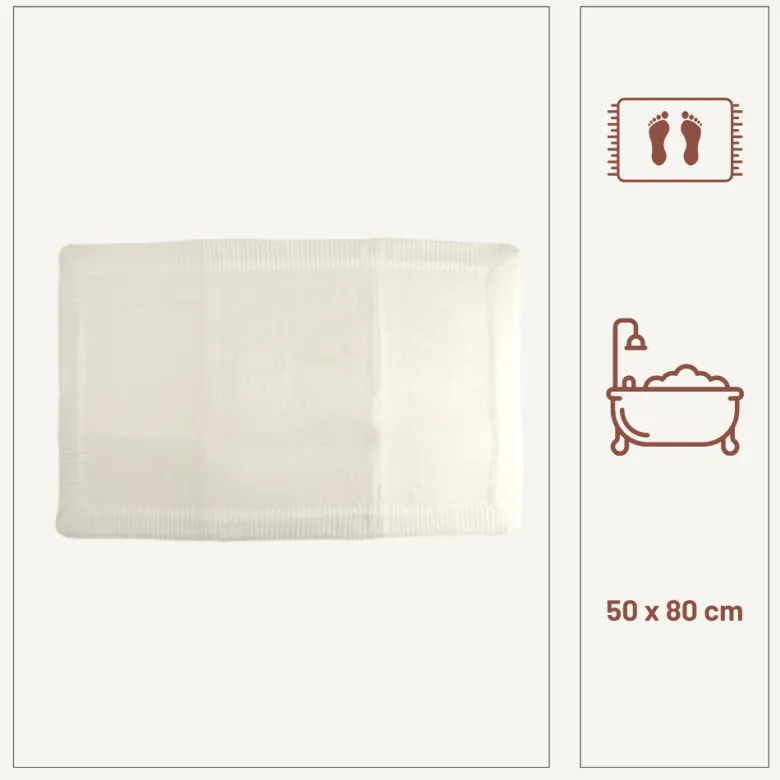 Orange85 50 x 80 cm polyester badmat - White