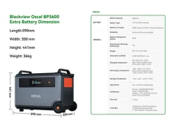 OSCAL BP3600 PowerMax 3600/6000 uitbreidingsaccu