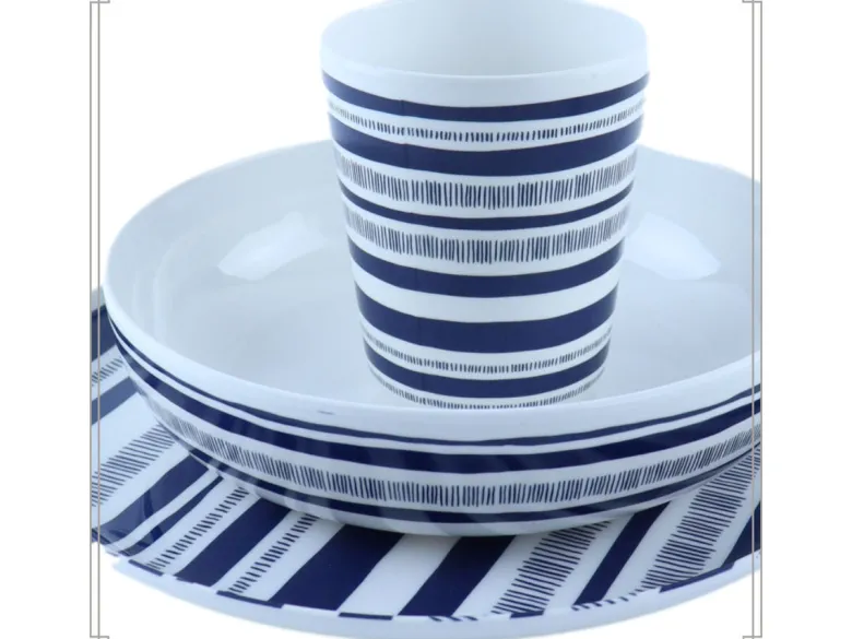 OTIX Stripes 12-delig serviessets - Blue