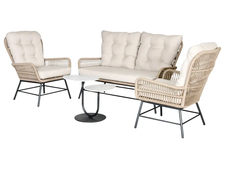 Outdoor Feelings Dalmas stoel-bank loungeset - Sahara dust rope