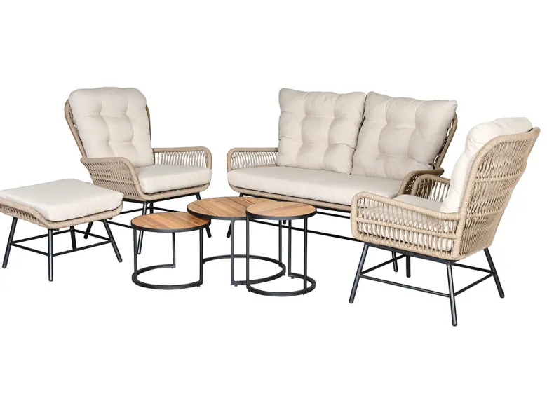 Outdoor Feelings Dalmas stoel-bank loungeset - Sahara dust rope