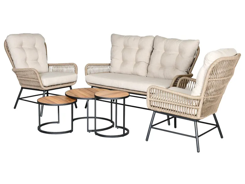 Outdoor Feelings Dalmas stoel-bank loungeset - Sahara dust rope