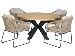 Outdoor Feelings Kentucky Cleveland Ø140 diningset - Sand