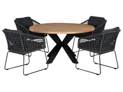 Outdoor Feelings Kentucky Cleveland Ø140 diningset - Lava Grey