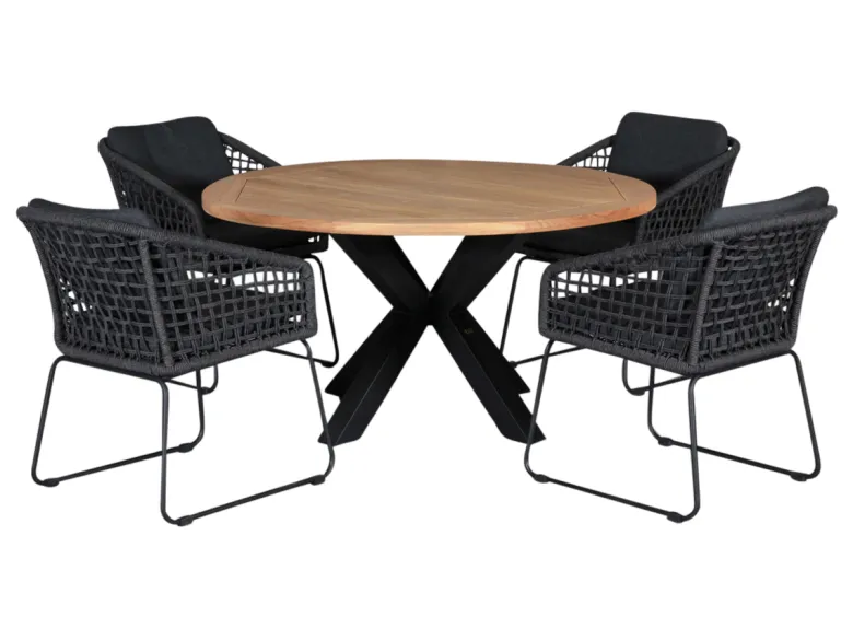Outdoor Feelings Kentucky Cleveland Ø140 diningset - Lava Grey