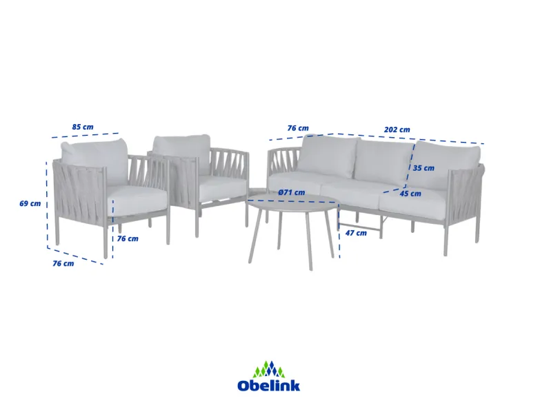 Outdoor Feelings San Remo stoel-bank loungeset