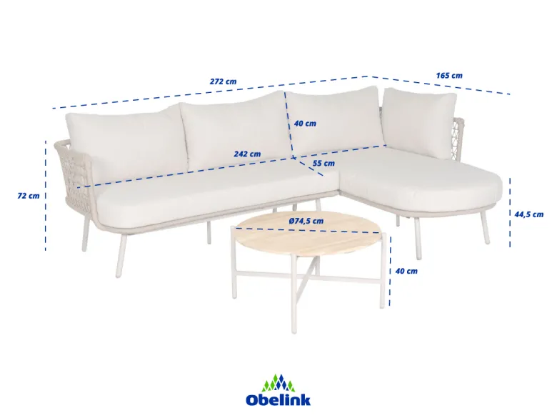 Outdoor Feelings Sonja chaise longue loungeset - Links