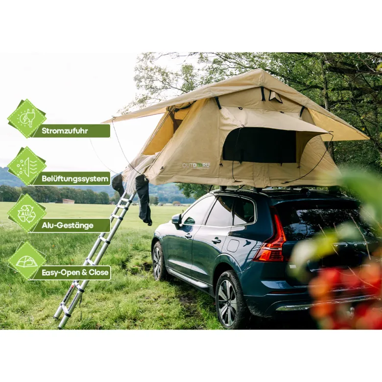 OutdoorU Expedition 5 Pers daktent incl. ladder& hoes - Green