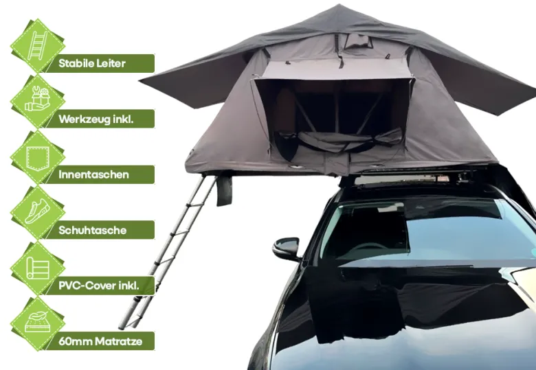 OutdoorU Expedition 5 Pers daktent incl. ladder& hoes - Green