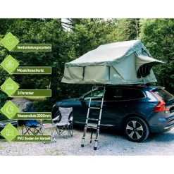 OutdoorU Family 5 Pers daktent incl. voortent & ladder - Khaki