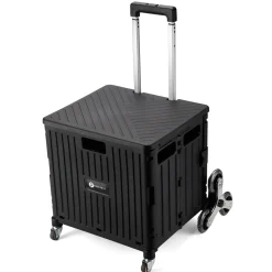 Packaway 50 liter boodschappentrolley met trapwielen - Black
