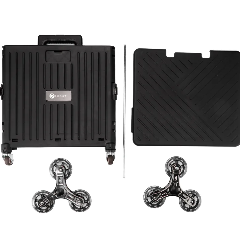 Packaway 50 liter boodschappentrolley met trapwielen - Black