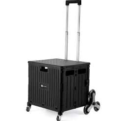 Packaway 50 liter boodschappentrolley met trapwielen - Black