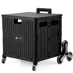 Packaway 50 liter boodschappentrolley met trapwielen - Black